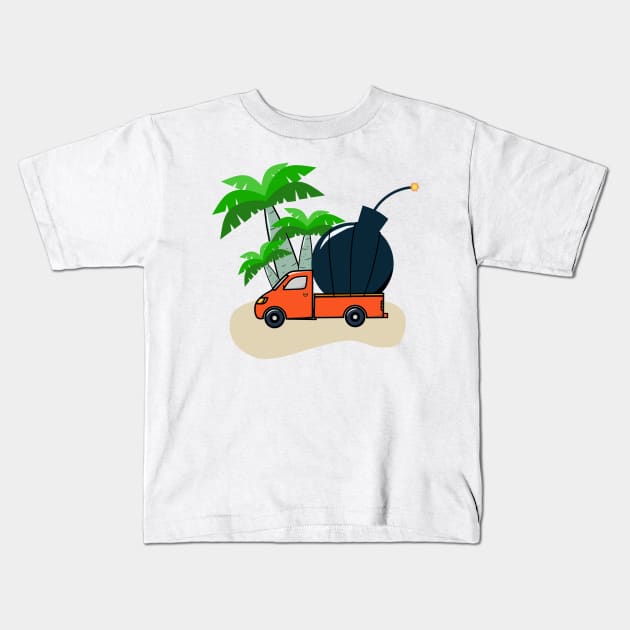 Bomb carrier car Kids T-Shirt by Sefiyan